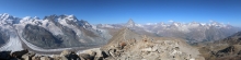 pohled na Gornergrat a Matterhorn z cesty na Hoht�lli (vlevo Grenzgletscher)