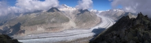 pohled na Aletschgletscher z cesty na Eggishorn