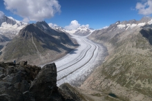 pohled z Eggishorn na Aletschgletscher
