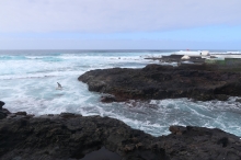 pl� v Punta del Hidalgo, na otev�en�m mo�i to na koup�n� nebylo, ale v baz�nku se zada�ilo