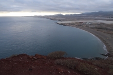 pohled z vrcholu Montaña Roja na pl� La Tejita